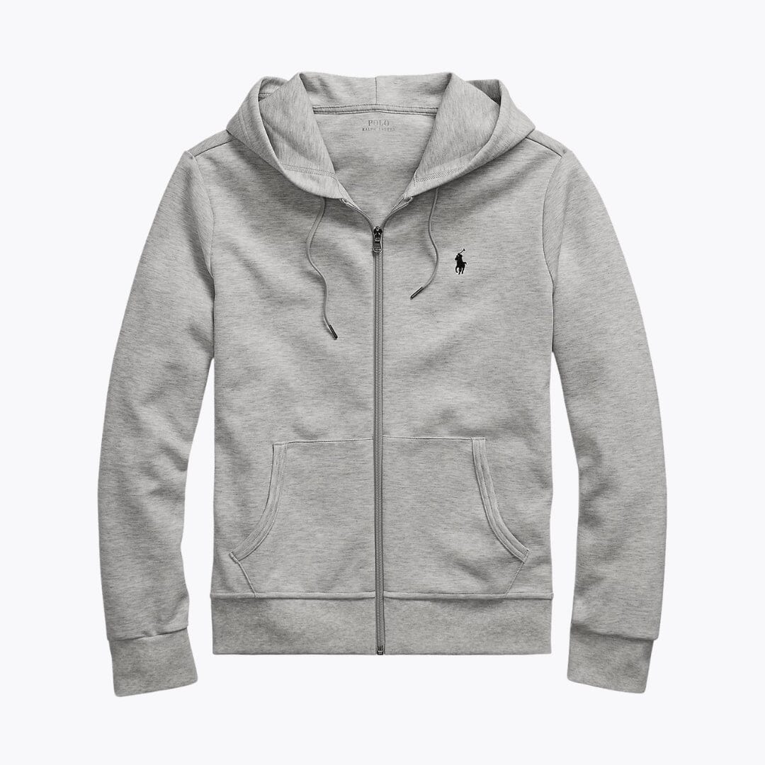 Sweatshirt com capuz e fecho integral de malha dupla RL