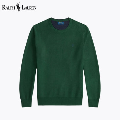 RL bomullsgenser i meshstrikk med rund hals
