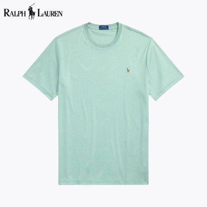 T-shirt de algodão macio com gola redonda RL