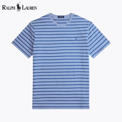 T-shirt de gola redonda em jersey às riscas Polo RL