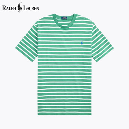 T-shirt de gola redonda em jersey às riscas Polo RL