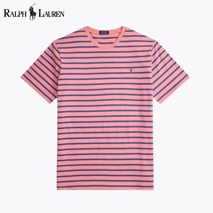 T-shirt de gola redonda em jersey às riscas Polo RL