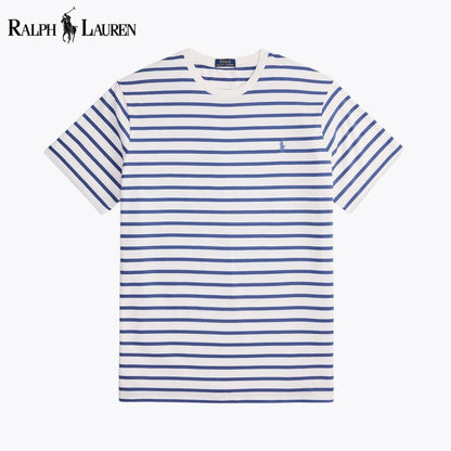 T-shirt de gola redonda em jersey às riscas Polo RL