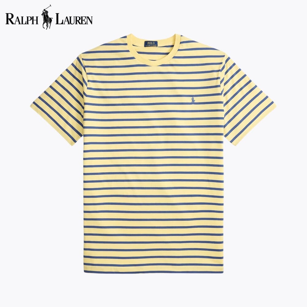T-shirt de gola redonda em jersey às riscas Polo RL