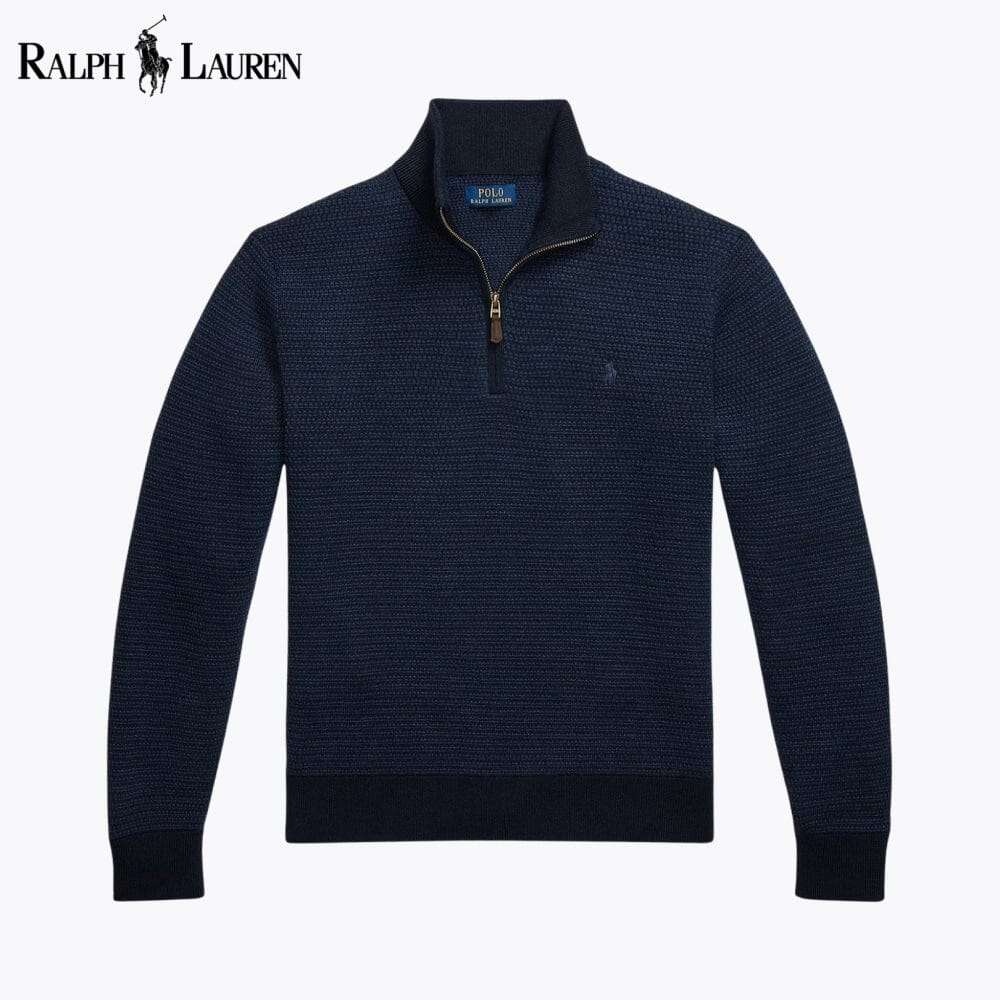 Camisola de lã lavável com fecho de um quarto Polo RL