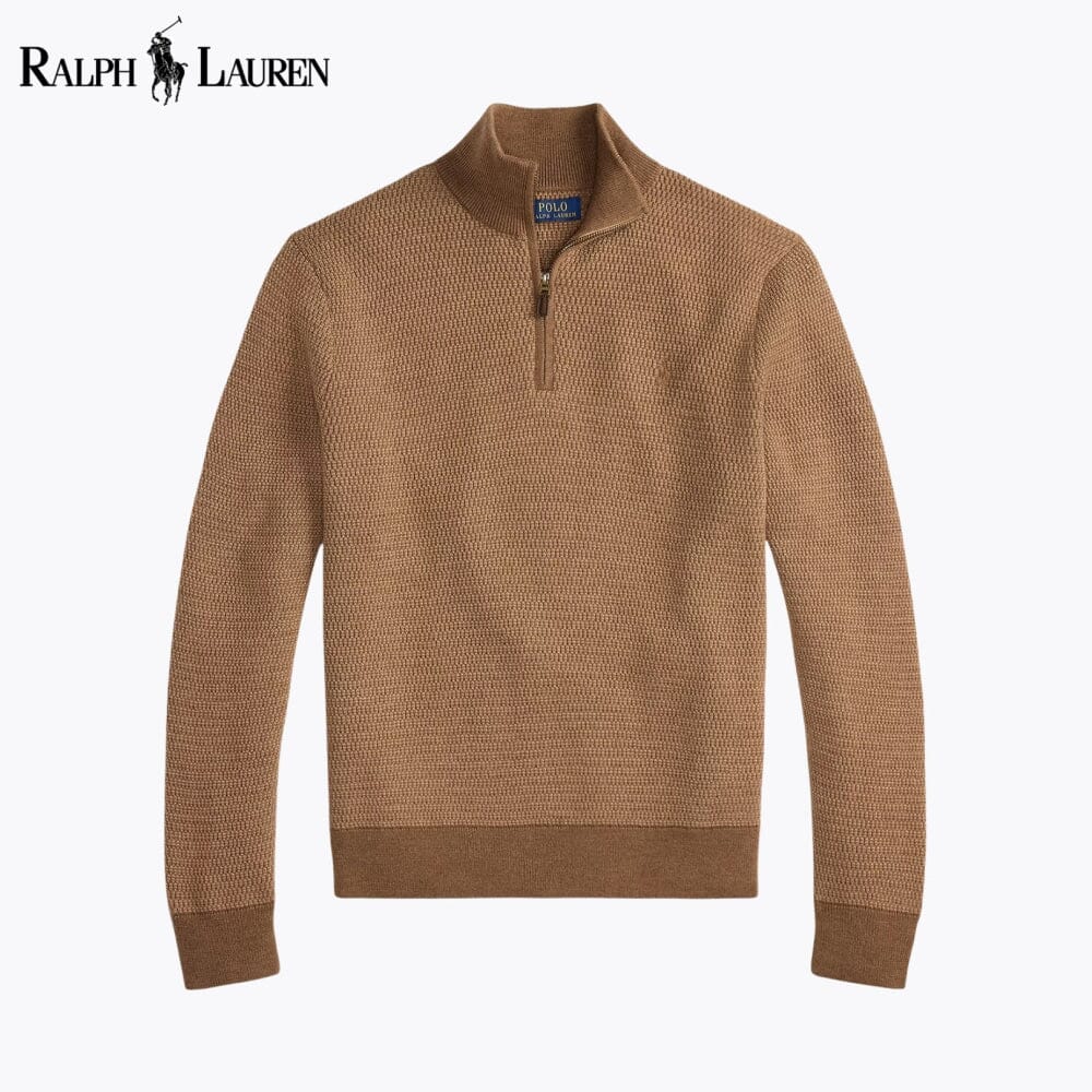 Camisola de lã lavável com fecho de um quarto Polo RL