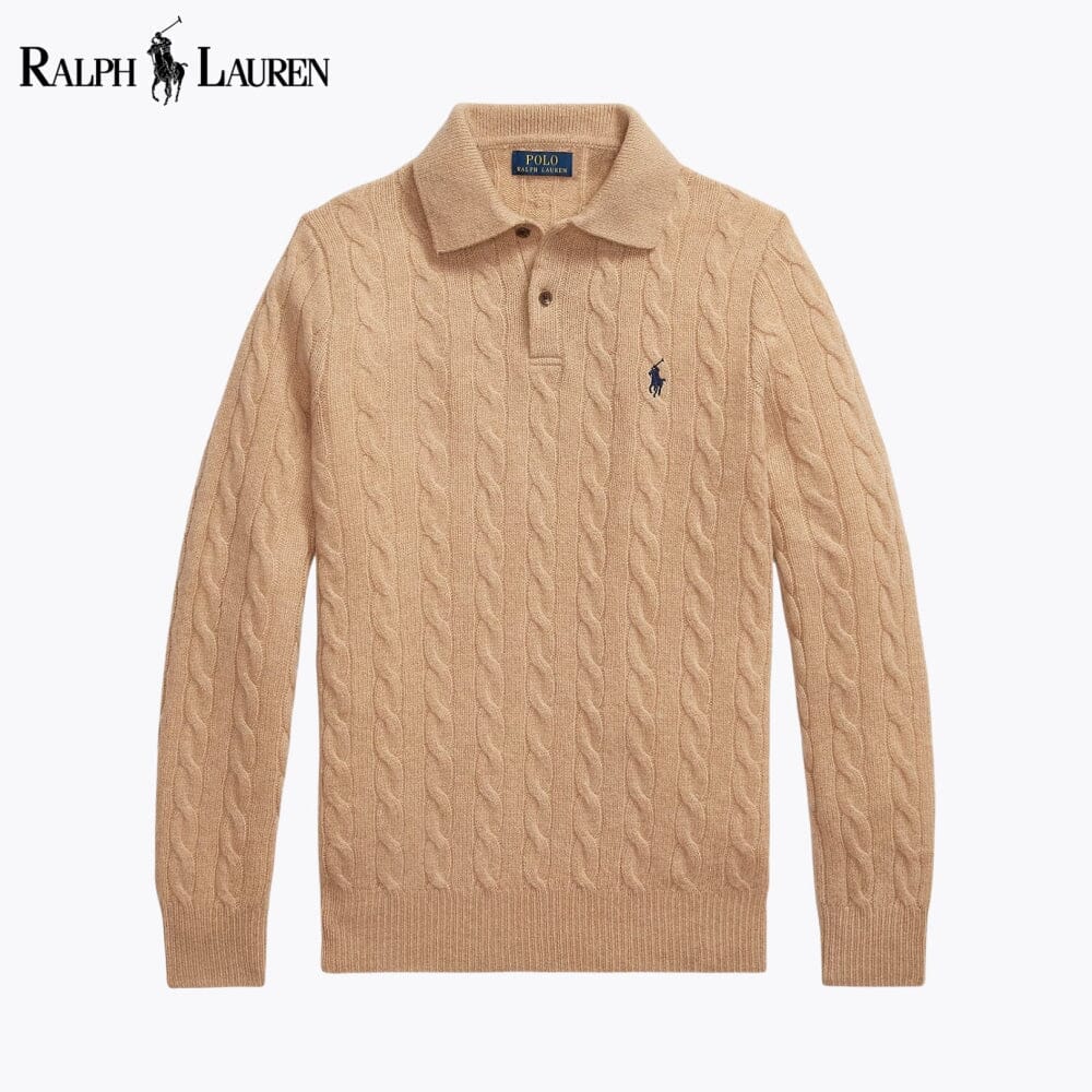 Camisola de lã e caxemira entrançada RL