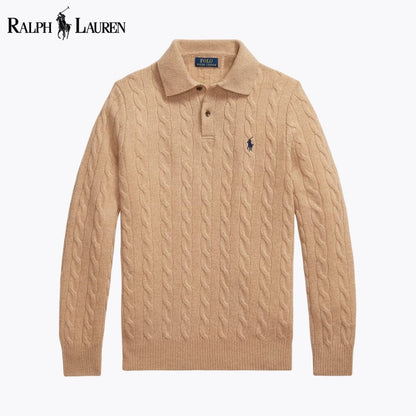 Camisola de lã e caxemira entrançada RL