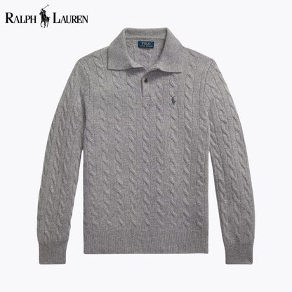 Camisola de lã e caxemira entrançada RL
