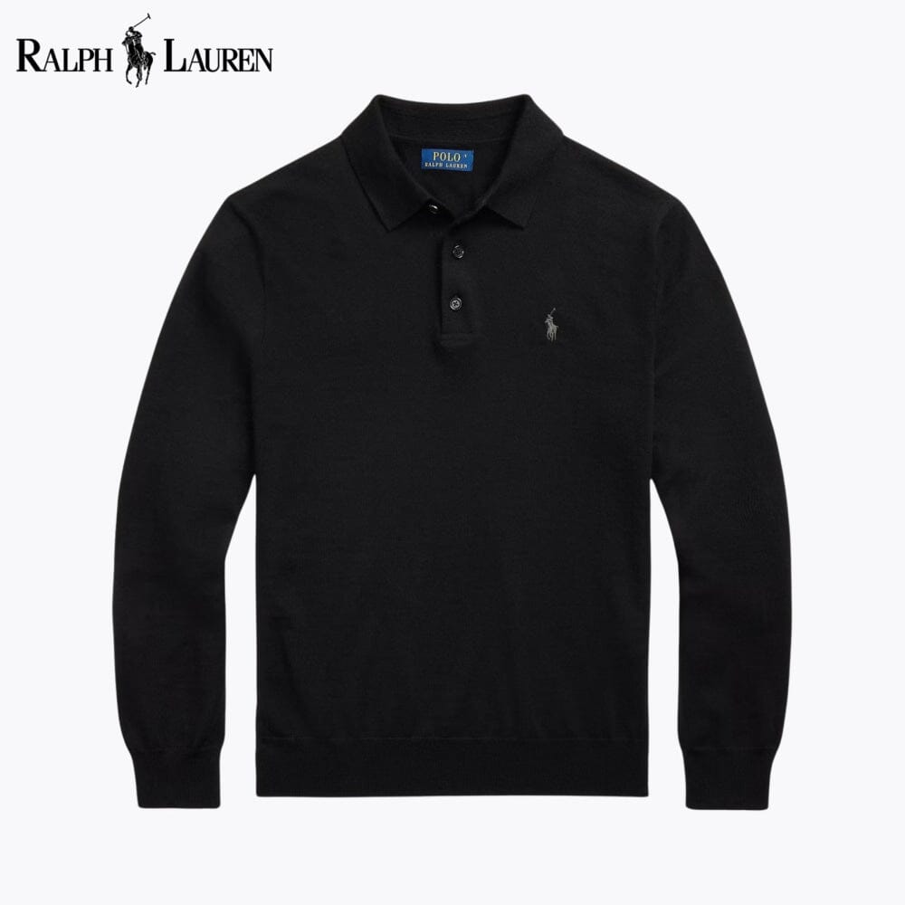 Camisola de lã com gola polo RL