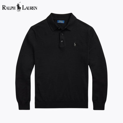 Camisola de lã com gola polo RL