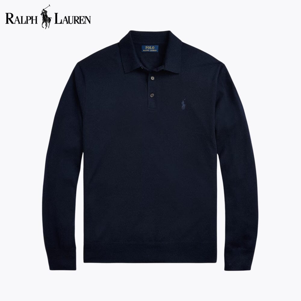 Camisola de lã com gola polo RL