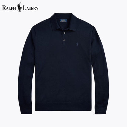 Camisola de lã com gola polo RL