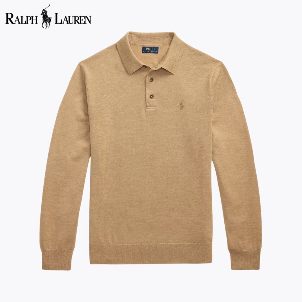 Camisola de lã com gola polo RL