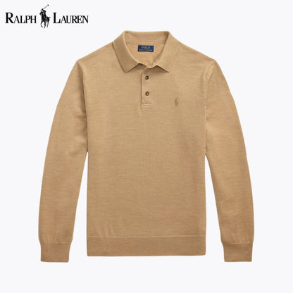 Camisola de lã com gola polo RL