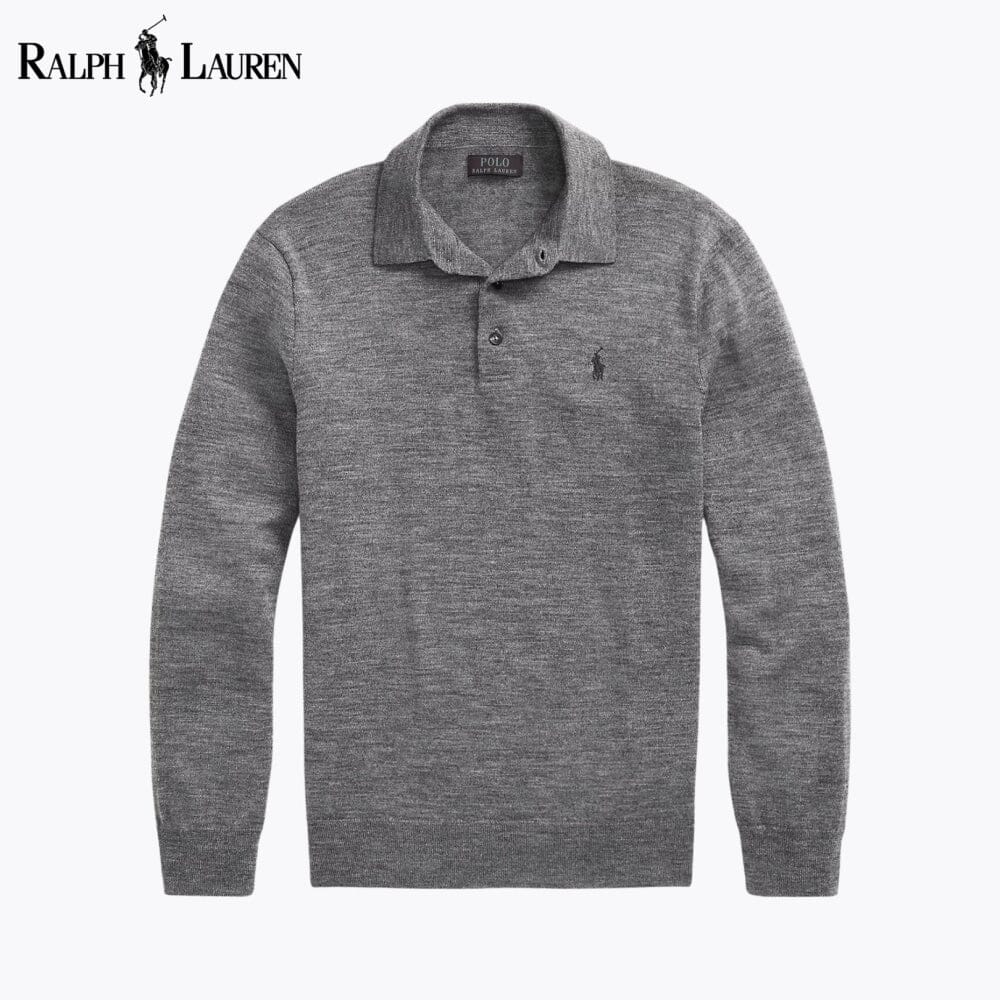 Camisola de lã com gola polo RL