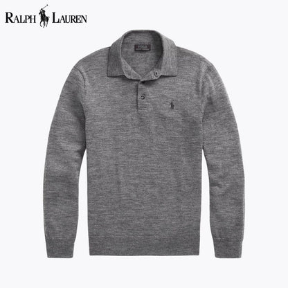Camisola de lã com gola polo RL