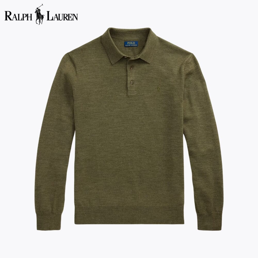 Camisola de lã com gola polo RL