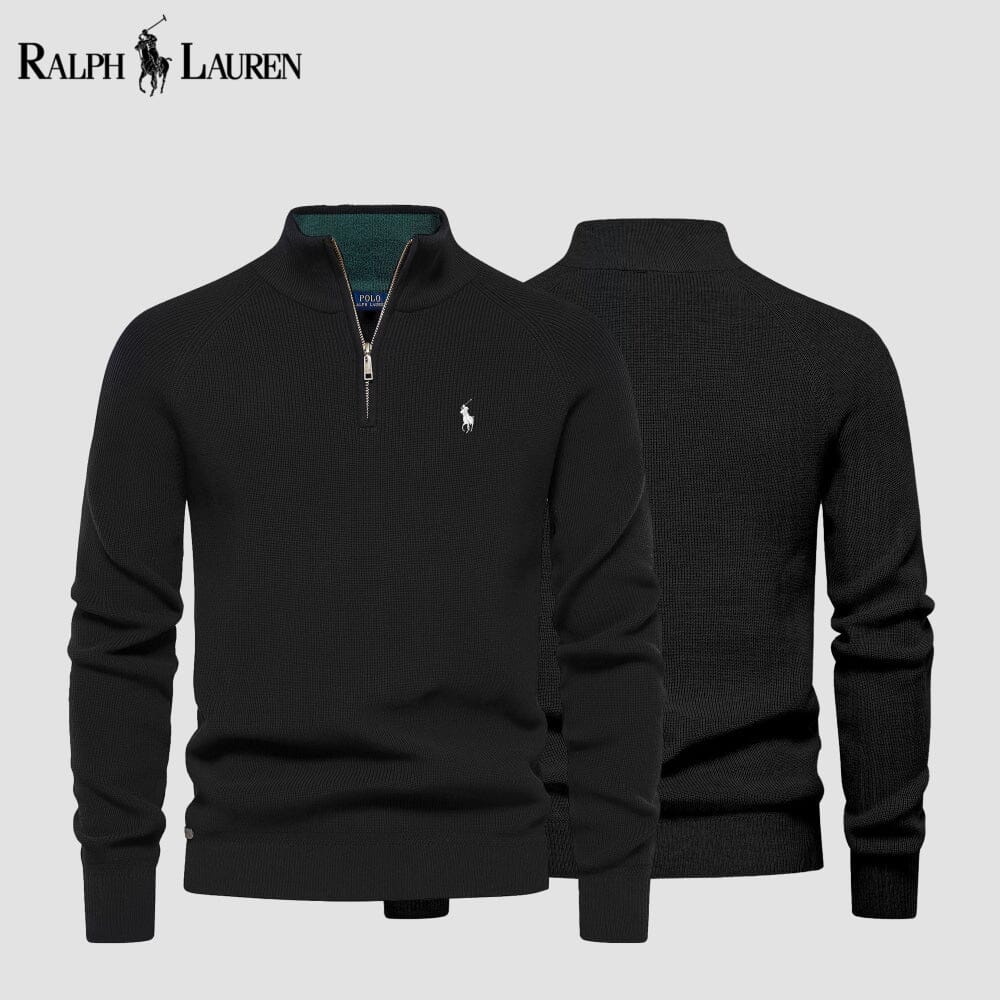 Camisola de lã de malha entrançada com fecho RL