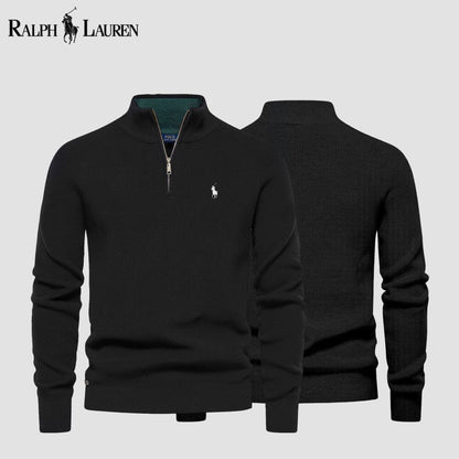 Camisola de lã de malha entrançada com fecho RL