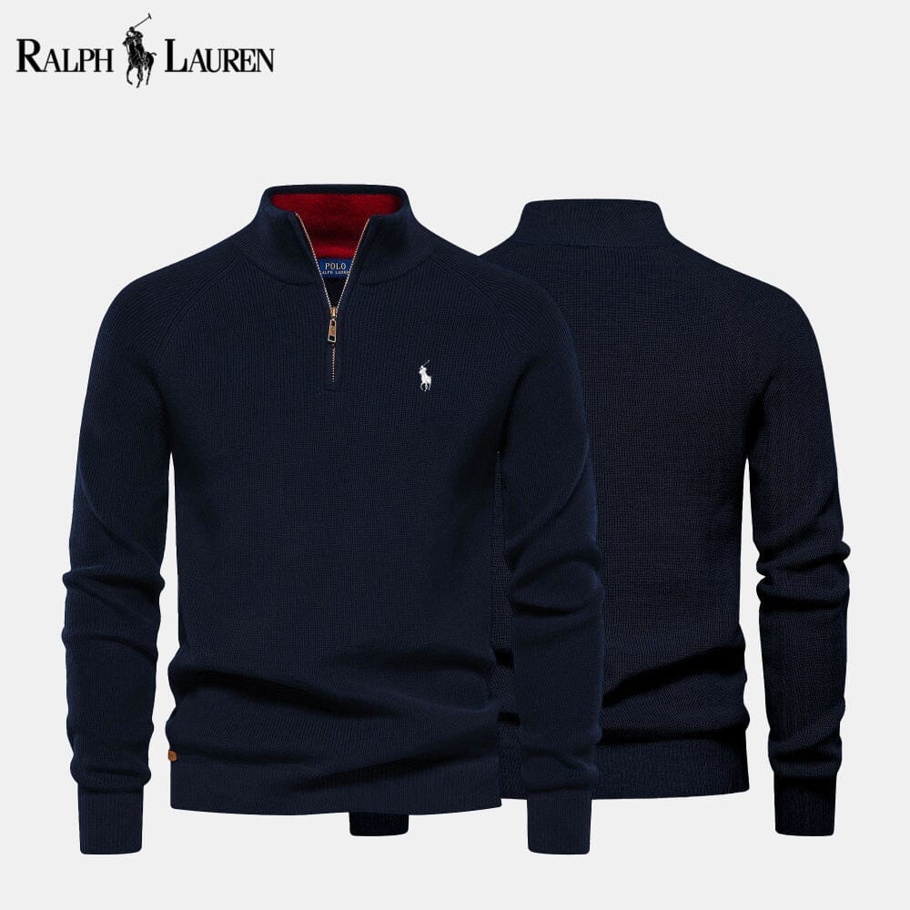 Camisola de lã de malha entrançada com fecho RL