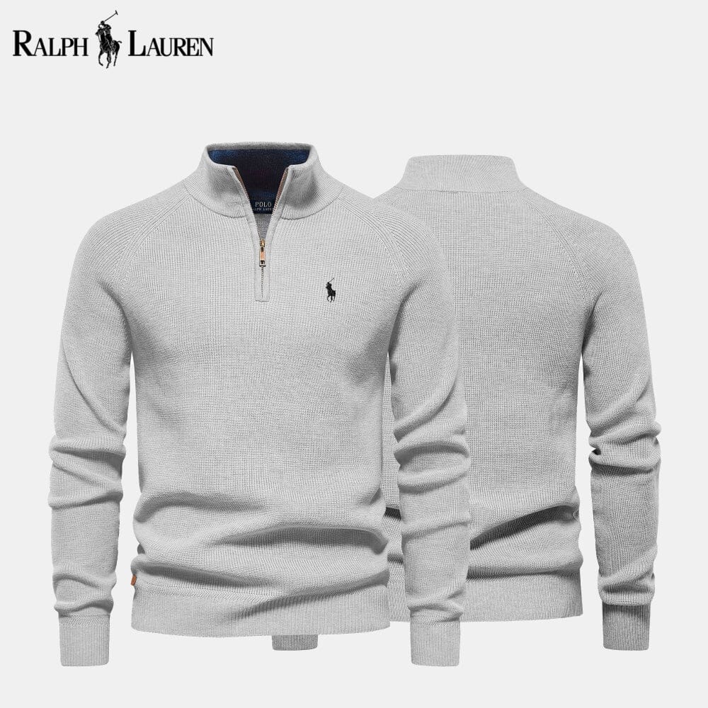 Camisola de lã de malha entrançada com fecho RL