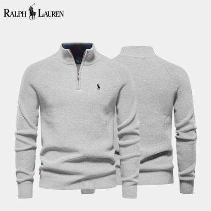 Camisola de lã de malha entrançada com fecho RL