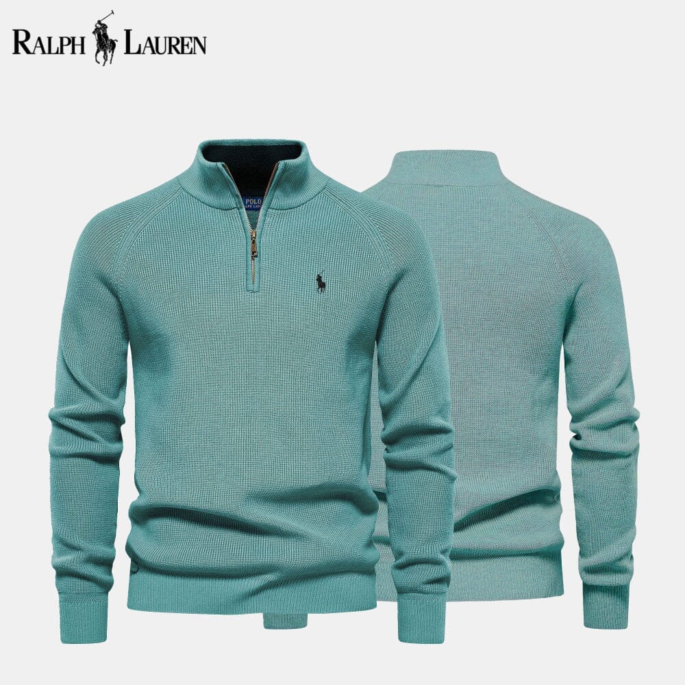 Camisola de lã de malha entrançada com fecho RL