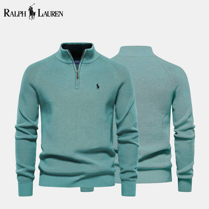 Camisola de lã de malha entrançada com fecho RL