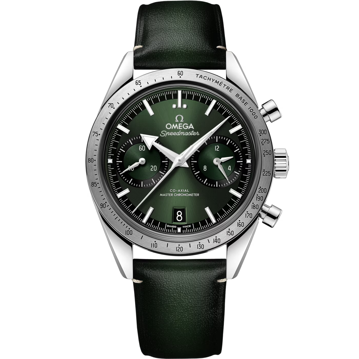 Speedmaster '57 Green 40.5mm Leather Strap