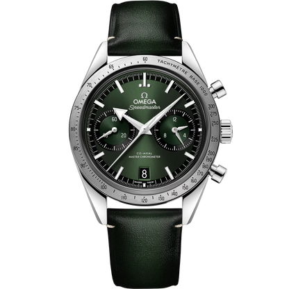 Speedmaster '57 Green 40.5mm Leather Strap
