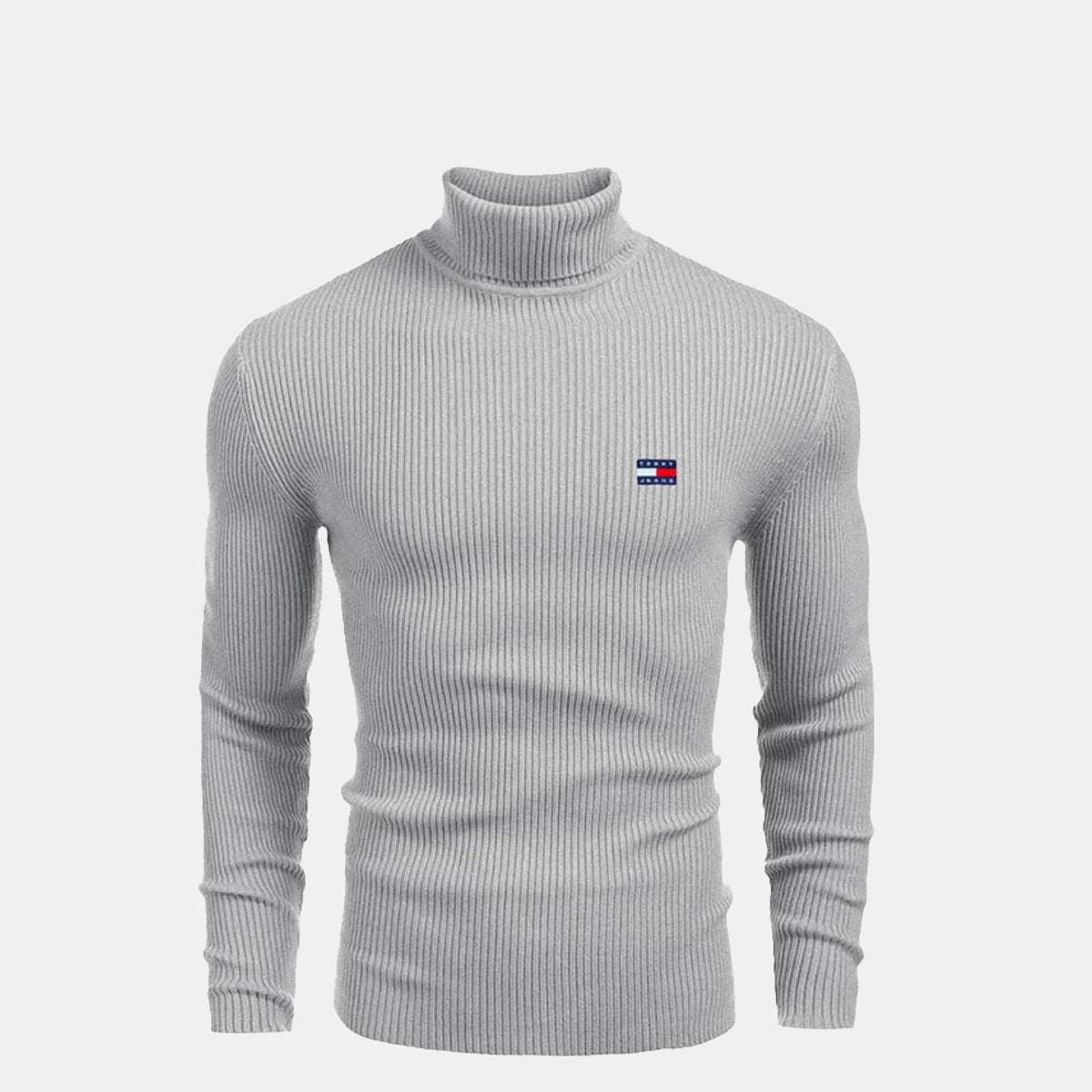 Camisola de lã TH com gola alta e malha entrançada